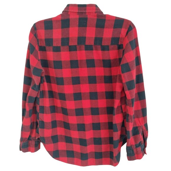 Hollister Red Buffalo Check Flannel Button Down Shirt Size Medium Good Condition - Picture 3 of 6